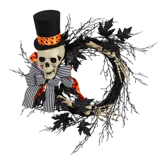 26" Halloween Dapper Skeleton Wreath